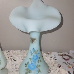 Fenton Blue Satin Jack In The Pulpit Artist Signed Handpainted 