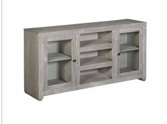 TV stand- Aspenhome Avery Loft 65" Console w/ 2 Doors in limestone finish