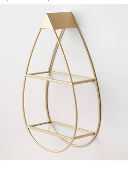 Shelf / Shelving Brass Gold Glass Teardrop 