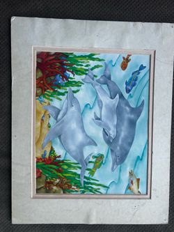 Vintage dolphin print