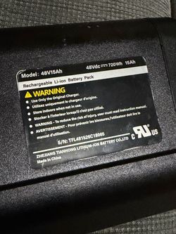 48V 15Ah Rechargeable Li-ion Battery Pack