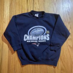 Vintage SUPER BOWL XXXVIII CREWNECK SWEATSHIRT Youth Kids Boys Size MEDIUM 2004