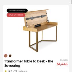 Transformer Desk To Table - Fully Assembled 