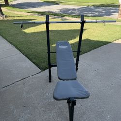 Weight Bench & Barbell 