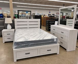 King & Queen 4-Piece Storage Bedroom Set | Financing Available | Free Home Delivery