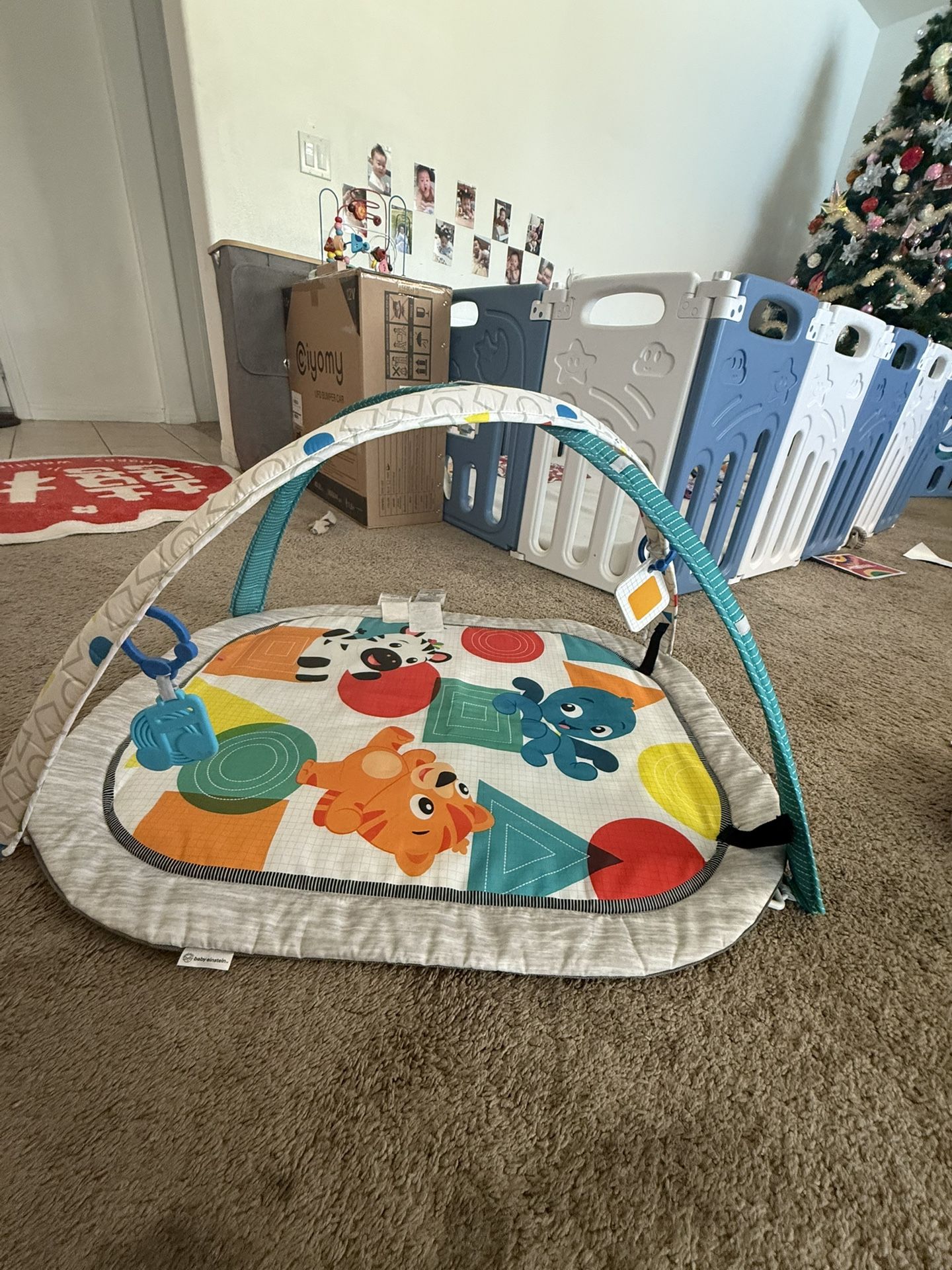 Baby Einstein Kickin' Tunes 4-in-1 Infant Baby Activity Gym & Tummy Time Play Mat with Piano, 0-36 Months, Multicolor