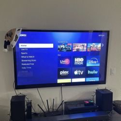60” LG Tv with Mount and Roku