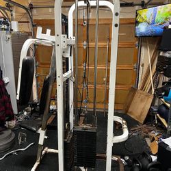 High + low pull, cable weight stack 