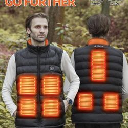 Heated Vest for Men, Lightweight Rechargeable Electric Heating Vest with 14400mAh Battery Pack