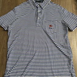 Ralph Lauren Yacht Club Blue And White Striped Polo