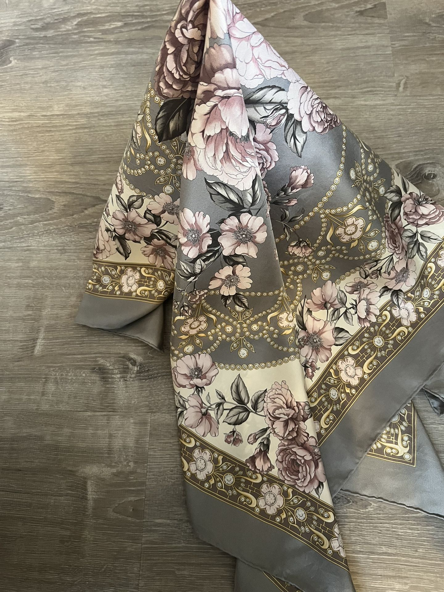 Vakko Exclusive (Turkish Designer Brand) 100%s Silk Scarf (Original Price = $150)