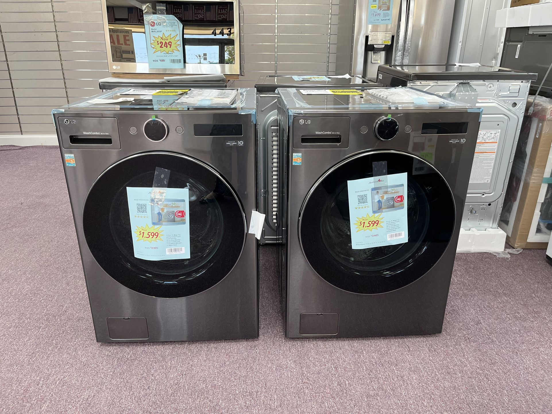 27” Wide 5.0 Cu.ft Large Capacity Washer Dryer Combo Free Delivery With 1 Year Warranty