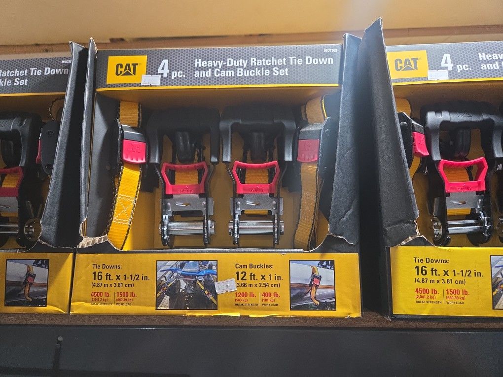 CAT Ratchet Tie Down And Cam Buckle Set 16 Ft. x 1-1/2 in. 