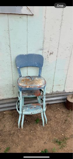 Vintage Metal Step Stool Chair
