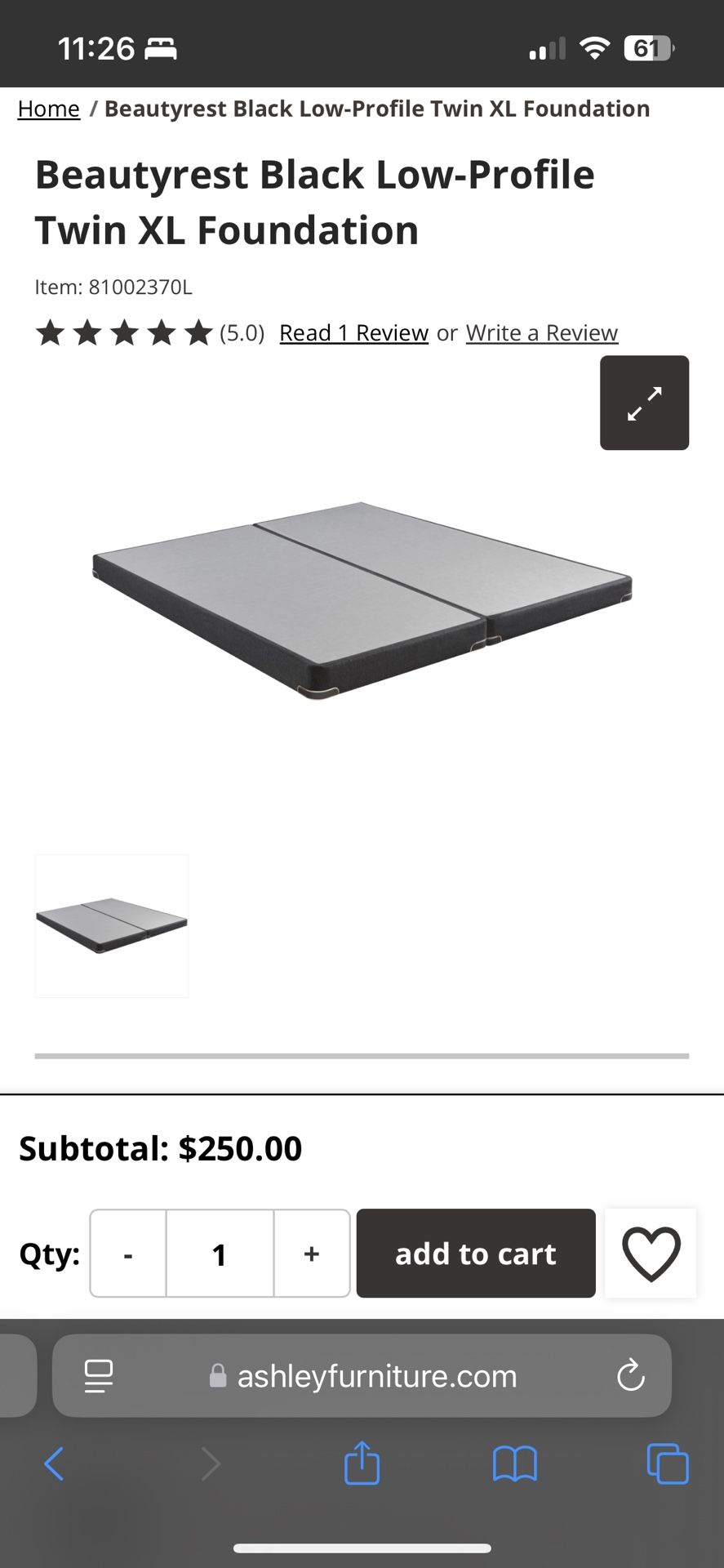 New King Split Foundation - Ashley Furniture 
