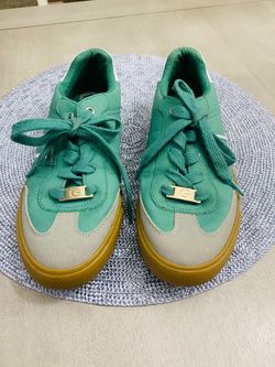 Los Ángeles Low Top Lace-Up Green/White womens Sneakers Rubber Gum Sole