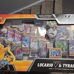 Pokemon Set Lucairo V and Tyranitar V Collector Box