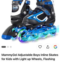 MammyGol Adjustable Inline Skates for Kids with Light up Wheels