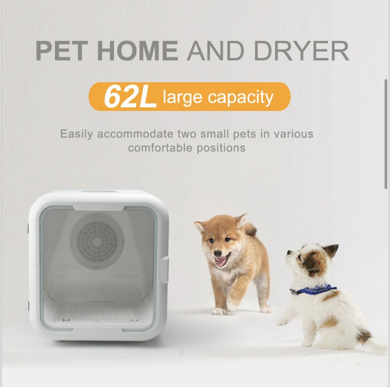 Grooming Pet Dryer Box Brand New 2025 Version Large 62L 1000W