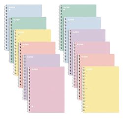 SUNEE Spiral Notebooks, 36 Pack, 1-Subject, College Ruled Paper, 8" x 10-1/2", 70 Sheets per Notebook, Assorted Pastel Colors Spiral Notebooks for Sch