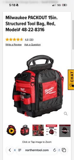 Milwaukee structured tool bag
