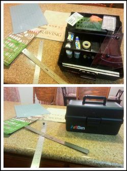 Art carrying case with supplies