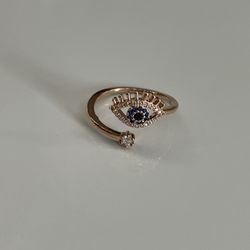 Rose Gold Plated Evil Eye Ring 