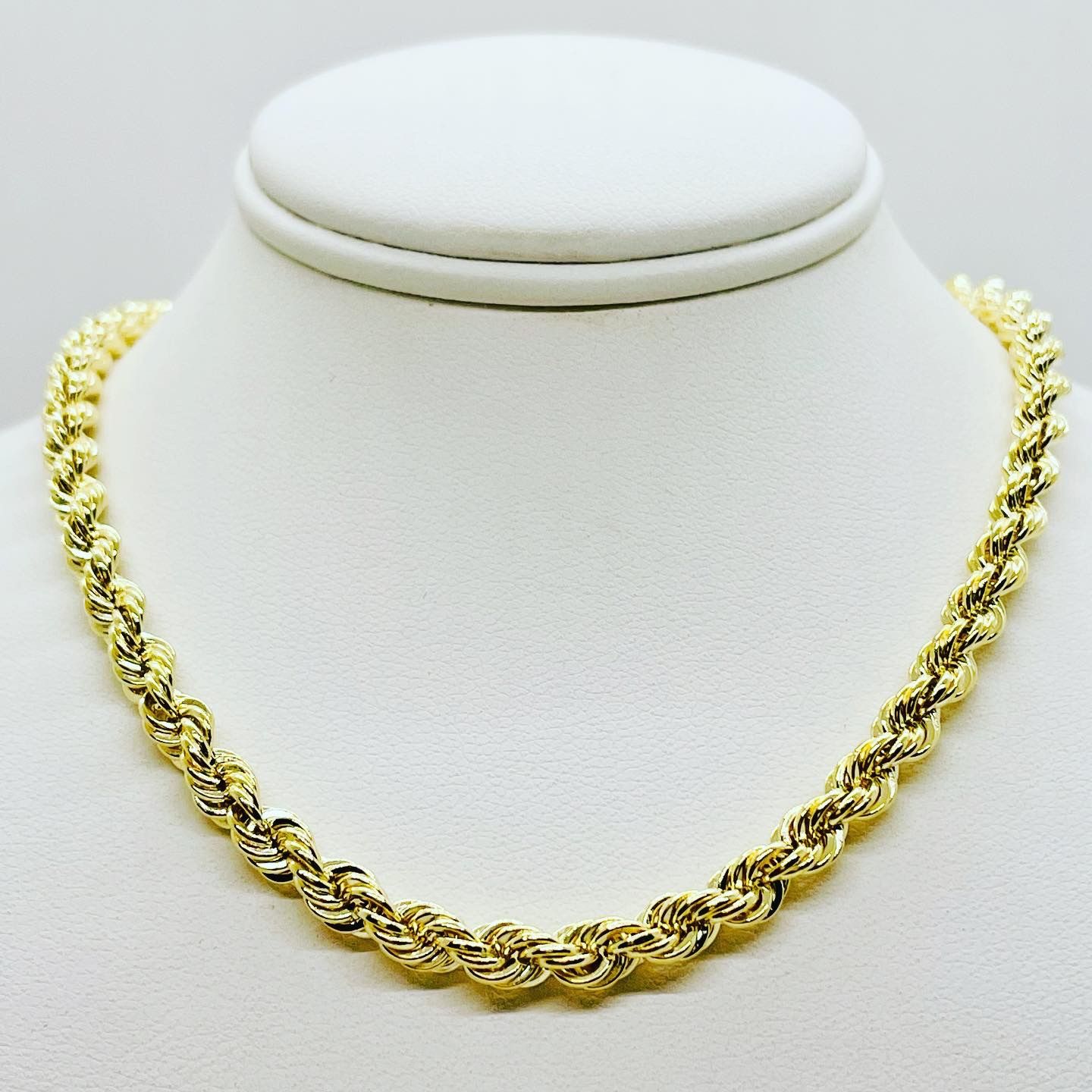 22” 10k Gold Diamond Cut Rope Necklace