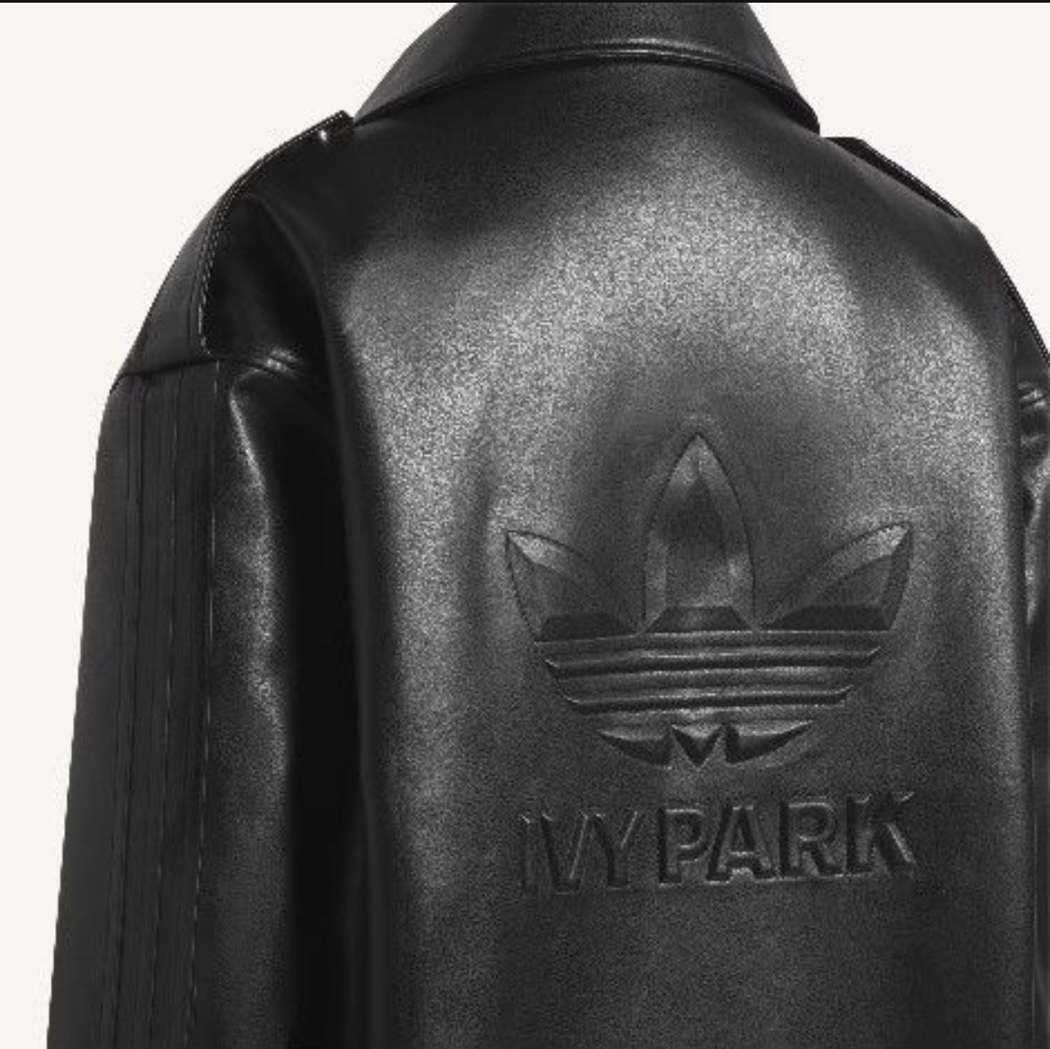 Adidas Ivy Park Black Moto Tour Leather Jacket