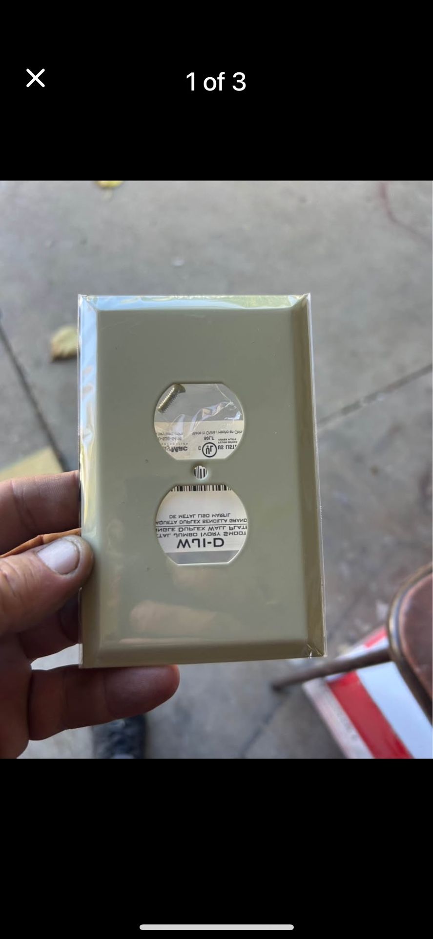 Single duplex wall plate metal ivory finish