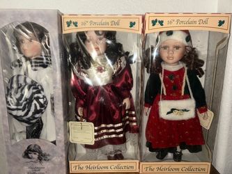 16" Porcelain Dolls – Lot of 3