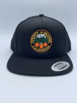 Orange County Embroidered Black Hat.