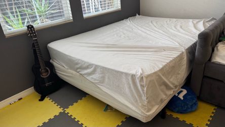 Queen bed with spring box & frame