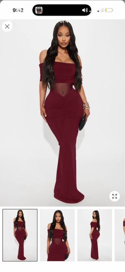 Fashion Nova Burgundy Dress