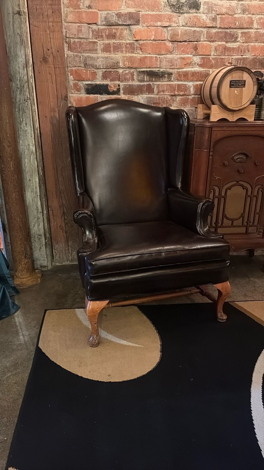 Leather Wing Back Chair