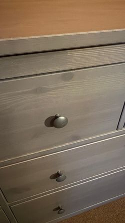 Gray Wood Dresser with Silver -FREE DELIVERY - Knobs