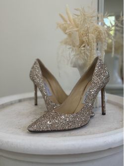 Jimmy Choo Romy Glitter Heels - 37.5