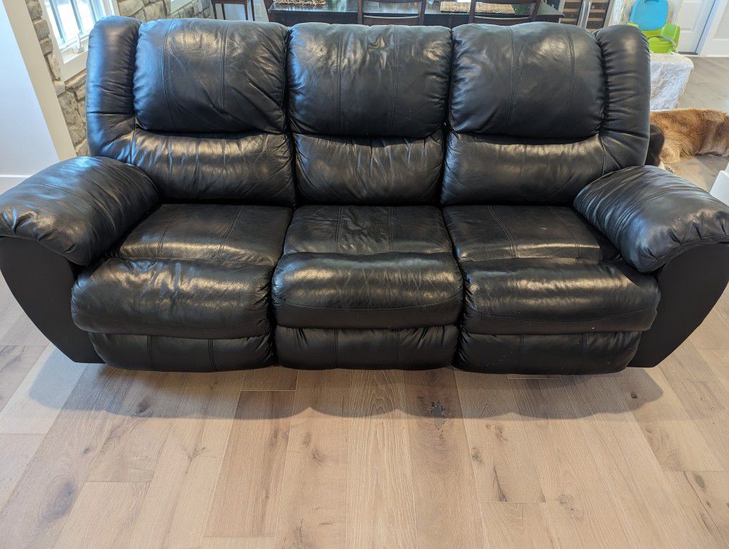 Ashley Black Leather Couch