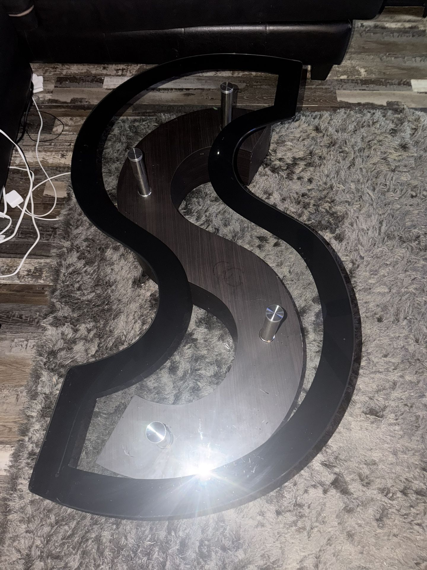 S-Shaped Glass Table