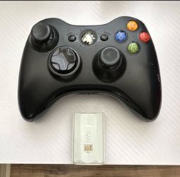 Untested Xbox 360 Wireless Controller Black w/ Rechargeable Battery Pack