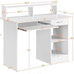 White Computer Desk 