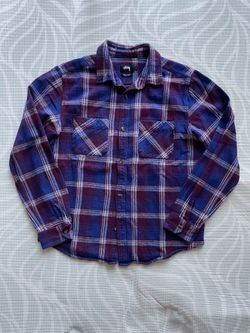 Stussy mainline flannel purple blue