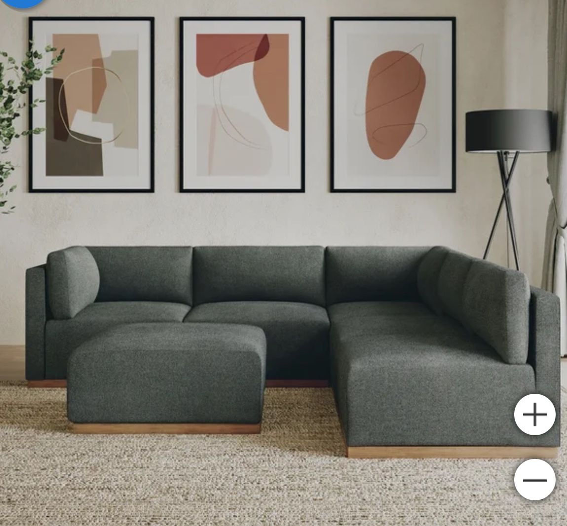 Henredon Murphy Fabric Modular Sectional with Ottoman 