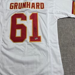 Tim Grunhard Signed Autograph Custom Jersey- Beckett Coa- Kansas City Chiefs