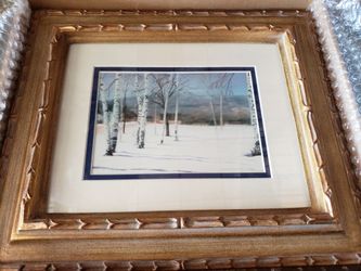 Beautiful painting of winter scape