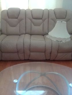 3 piece power leather reclining set.