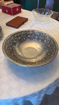 Silver Repousse Decorative Bowl