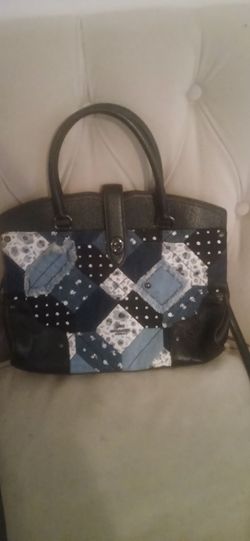 Denim and Leather Coach bag