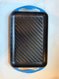Le Creuset Cast Iron Rectangular Grill Pan #33 – Blue – Made in France