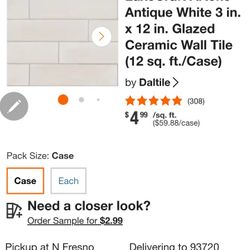 White Glazes Ceramic Wall Tile